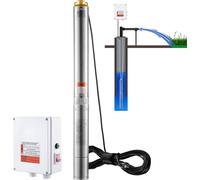 Pompe de puits profond 2200W - 9,8 m³/h - 144 m de hauteur de refoulement - boîtier de commande externe - Pompe de puits pour l'irrigation en profondeur