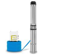 EBERTH Pompe de puits profond 4" pompe à eau immergée pour puits, électrique 370W, pompe submersible pour puits, diamètre 4 pouces (10cm), câble électrique 20m, hauteur de refoulement max. 31m