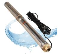 Pompe de puits profond Pompe à eau 3" 3/14 (550W, 5400l/h, hauteur de refoulement 52m) compatible avec le sable Acier inoxydable Pompe de puits immergée pour puits