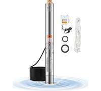 Pompe de puits profond VEVOR, puissance de sortie 550W, débit 65L/min, hauteur de refoulement 85m, avec 20m de câble, boîtier de commande externe, pompe immergée, IP68