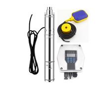 Pompe de puits solaire photovoltaïque Submersible, 350W, 500W, 800W, 1100W, 1300W, débit 2.2m³/heure, avec contrôleur MPPT et Kit de pompe solaire à bille flottante(350W DC24V 90M)