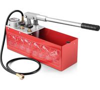Pompe de refoulement VEVOR, max. 25 bars, kit de test de pression d'eau hydraulique manuel avec double vanne et manomètre, réservoir d'eau de 10 L, tuyau de 1,4 m avec raccord fileté mâle de 1/2 pouce