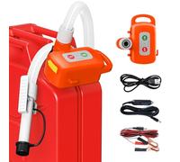 Pompe de transfert de carburant avec capteur d'arrêt automatique, 3,2GPM Pompe Diesel Pompe à essence à piles, Pompe de transfert de liquide rechargeable pour essence, diesel et huile, Orange