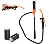 Pompe de transfert de carburant électrique alimentée par batterie 2,4 GPM pour essence, diesel, huile, eau, siphon portable avec buse de contrôle du débit pour voiture, bateau, camping, jardin (grande