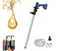 Pompe de transfert de carburant électrique, pompe de transfert diesel sans fil de 92 cm, peut pomper des liquides non corrosifs avec un tube de 4 m for diesel, kérosène, eau(Aluminum-tube)