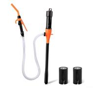 Pompe de transfert de carburant portable 12 V avec capacité de siphon pour l'entretien de voiture, l'extraction d'huile et le remplissage du réservoir (orange)