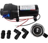 Pompe de transfert d'eau, débit de 17 L/min, hauteur de refoulement maximale de 28 m, EU, 12V, noir