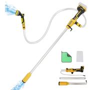 Pompe de transfert d'eau sans fil compatible avec batterie Dewalt 20 V, 800 GPH, levage de 9,8 m, buse de tuyau 10 en 1, tête fine de 5,6 cm, tuyau de 1,5 m pour bassin de jardin (outil uniquement