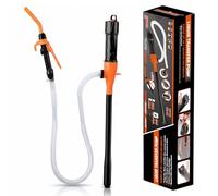 Pompe de Transfert Électrique sur Batterie, Pompe à Carburant, Pomp Siphon Portable pour Liquides, Pompes à Gasoil avec Tuyau, 3,5 GPM pour Essence, Diesel (Orange)