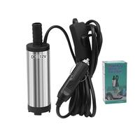 Pompe de transfert submersible 12 V CC for carburant diesel, eau, huile, voiture, camping, pêche Usage industriel(12V 38mm Silver)