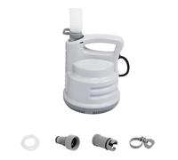 Pompe de vidange piscine Bestway blanche en plastique 80 W 220-240 V débit 3 028 L/h avec tuyau 5 m et adaptateur pour jardin bassin étang filtration drainage circulation