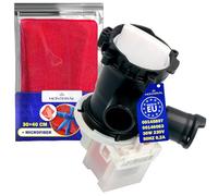 Pompe de Vidange pour Machine a Laver 30W 230V 50HZ 0,2A avec le Code Original 00145897 145897 00146083 146083 pour Bosch pour Siemens - Complet avec Chiffon Microfibre - MADE IN EU - MONTERAL