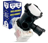 Pompe de Vidange pour Machine a Laver 30W 230V 50HZ 0,2A avec le Code Original 00145897 145897 00146083 146083 pour Bosch pour Siemens - MADE IN EU - Garantie de 10 Ans - MONTERAL