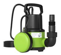 Pompe d'évacuation eaux chargées/propres - Outsunny - débit 9000L/H 400W - profondeur max. 7m - interrupteur à flotteur - vert