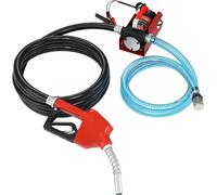 Pompe diesel 1/4 CV - Pompe à fioul 12 V - Pompe d'alimentation en carburant - Hauteur de refoulement 8m - Hauteur d'aspiration 3m - Auto-amorçante - Pistolet de soutirage automatique - Tuyau de sorti