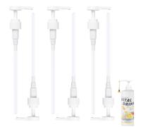 Pompe doseuse 6 pièces pour Bouteilles 500ml/1000ml - Distributeur de sirop 28/410 avec Tube 17 cm - Pompe réutilisable pour sirop, shampooing, concentré, Savon, Boissons - Blanc, Dosage précis 5 ML