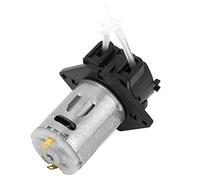 Pompe doseuse péristaltique 12 V pour aquarium, réservoir récifal, laboratoire, analyse chimique DIY avec tête de tube en silicone 1 x 3, auto-amorçante, débit réglable 10-90 (Noire)