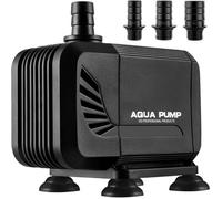 Pompe Eau Submersible, 15W 1500L/H Mini Pompe Silencieuse, Pompe Aquarium avec 2 Buses 13/16mm, Hauteur de Refoulement 1.6m.