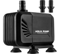 Pompe Eau Submersible,15W 1500L/H Mini Pompe Silencieuse,Pompe Aquarium avec 2 Buses 13/16mm,Hauteur de Refoulement 1.6m,Pompe à Eau Amphibie pour Étang,Réservoir de Poissons,Cordon de 2.5m