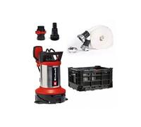 Einhell Kit de drainage GE-DP 7535 N LL ECO (750 W, Ø de particules jusqu’à 35 mm, débit de refoulement max. 18 500 l/h, avec flexible à gaine tissée de 10 m, adaptateur universel, caisson plastique)