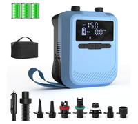 Pompe électrique 20 PSI 12V rechargeable - gonfleur paddle avec gonflage et dégonflage, arrêt automatique et 6 buses incluses