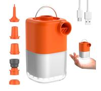 Pompe électrique Portable 4000kPa pour Matelas Gonflable, Pompe à air électrique 3000mAh Rechargeable avec Camping Lampe, Peut Gonflage et Dégonflage, Orange