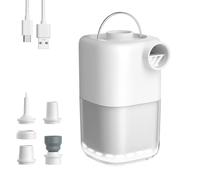Pompe électrique Portable 4000kPa pour Matelas Gonflable, Pompe à air électrique 3000mAh Rechargeable avec Camping Lampe, Peut Gonflage et Dégonflage, Blanc