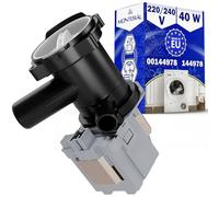 Pompe Électrique pour Machine a Laver 220/240V 40W avec le Code Original 00144978 144978 00145787 145787 pour Siemens pour Bosch - MADE IN EU - Garantie de 10 Ans - MONTERAL