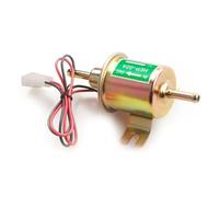 Pompe Essence Externe Pompe À Carburant Électrique Universelle 12V/24V Fil Fixation Boulon Basse Pression Essence Diesel HEP-02A Pour Carburateur Voiture Moto ATV(12V Gold)