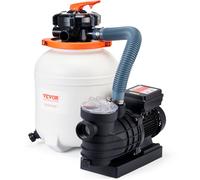 Vevor Pompe De Filtre À Sable Pour Piscines Hors Sol, Réservoir De Filtre À Sable De 12 Pouces, Débit De 10000 L/h, Système De Pompes De Piscine 0,5 Ch 285 W Et Ensemble Combiné De Filtres Avec Vanne Multiport À 6 Voies Et Panier De Crépine, Pour Piscines Domestiques Et Commerciales