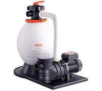 Pompe Filtre à Sable pour Piscines Hors-sol-VEVOR-18000 L/h-avec Vanne à 6 Voies, Panier-filtre-Piscines Domestiques, Commerciales