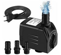 Pompe fontaine submersible 65W 3000L/h - Hauteur de levage 3 m - Débit réglable - 3 buses incluses - Niveau sonore 20-30 dB