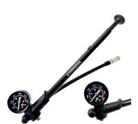 Pompe Haute Pression VTT 3 en 1 - Jusqu’à 300 PSI - Pompe à Fourche, Suspension Arrière et Pneus - avec Manomètre Précis, Bouton de Purge et Tuyau Rotatif - Pompe Portable en Aluminium