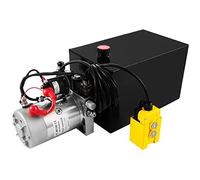 Pompe hydraulique 20 litres à double effet pour remorque à benne basculante, 12 V CC, unité d'alimentation hydraulique, réservoir métallique, montage horizontal, pour camion à benne basculante, leva
