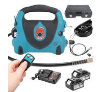 Pompe hydraulique à piles, bloc d'alimentation électrique 70 MPa, 10152 psi, double effet, comprend 2 batteries de 5,0 Ah, télécommande, idéal pour poinçonner/plier/cric