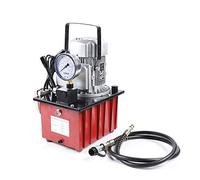 Pompe hydraulique électrique 750 W 700 bar avec valve manuelle Pompe hydraulique électrique avec manomètre résistant aux chocs et capuchon anti-poussière, 1400 tr/min, 32,5 x 25 x 50 cm
