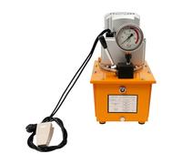Pompe hydraulique électrique 750 W en acier avec réservoir de 7 l, pression de travail de 2 à 70 Mpa, moteur en fil de cuivre, fenêtre d'huile visible, pompe à pied, pour levage, pressage, pliage