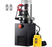 Pompe hydraulique Groupe hydraulique 12 V - 1600 W - pompe hydraulique double effet - Hydraulic Power Pack - réservoir 2,5 Gal Pompe manuelle pour ascenseurs, chariots élévateurs, etc.