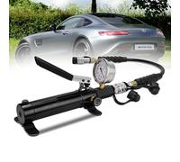 Pompe hydraulique manuelle, pompe hydraulique avec boîtier en aluminium, pompe de levage manuelle de 10 000 psi avec tuyau de 70 cm et filetage Zg3/8, retour automatique du ressort, max. 700 kg/²