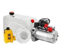 VEVOR Pompe hydraulique 12 V 7 L Pompe hydraulique remorque Simple effet Réservoir plastique Démarrage rapide Débit d'huile rapide Aucune fuite Remorque Élévateur à ciseaux