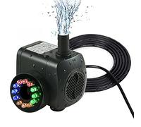 Pompe Immergée Aquarium Silencieuse, Pompe Fontaine Exterieure De Jardin, Pompe A Eau Electrique Fontaine Debit Reglable Pompe Bassin Poisson Brassage Aquaponie 12 Led Lumiere 220-240V 15W 800L/H
