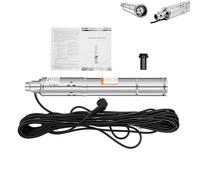 Pompe immergée de puits 3" 250 W 220-240 V en acier inoxydable avec câble de 20 m Hauteur de refoulement max. 80 m Pompe à eau submersible Débit max. 1600 l/h Idéal pour l'irrigation d'eau douce