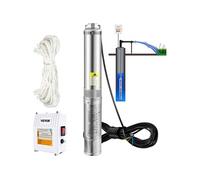 VEVOR Pompe Immergée pour Puits 110 L/min 44 m Pompe à Eau Profond en Acier Inox, Électrique 370 W, Pompe de Puits Submersible Automatique Usage Domestique Agricole Industriel