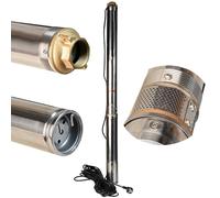 Pompe Immergée pour Puits 3.5" 2/14 (750 W 4500 l/h hauteur max 87m) - Compatible avec le Sable - Pompe à Eau Profond en Acier Inox - Pompe de Puits Submersible Usage Domestique Agricole Industriel