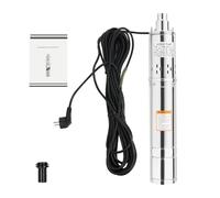 Pompe Immergée pour Puits 500 W 50 Hz, Pompe Submersible pour Puits Profonds en Acier Inox 0,7 HP, Longueur du Câble 15 m, Hauteur Maximale 100 m, Débit Maximal 2 m³