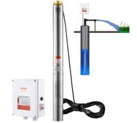 VEVOR Pompe immergée puits profond 2200 W Acier inox 9,8 m³/h 144 m Cordon 19,4 m IP68 Boîtier ext.