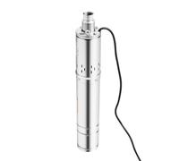 Pompe Immergée Puits Profond, Pompe À Eau Submersible Acier Inoxydable, Hauteur 100m Débit 2m³/h, Câble 15m, Pour Irrigation Agricole Alimentation Eau Industrielle, 8.7x58cm