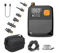 Pompe Paddle Electrique,Pompe à air électrique Rechargeable 20PSI Gonfleur Sup, avec 1 Ports USB lumières LED et 6 Buses Gonflage en Deux étapes Pompe à air sans Fil pour Kitesurf, Tente, Matelas