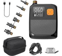 Pompe Paddle Electrique,Pompe à air électrique Rechargeable 20PSI Gonfleur Sup, avec 1 Ports USB lumières LED et 6 Buses Gonflage en Deux étapes Pompe à air sans Fil pour Kitesurf, Tente, Matelas