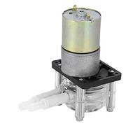 Pompe péristaltique auto-amorçante, cadre de roue en acier inoxydable, PC, tête transparente, moteur à courant continu (12 V)